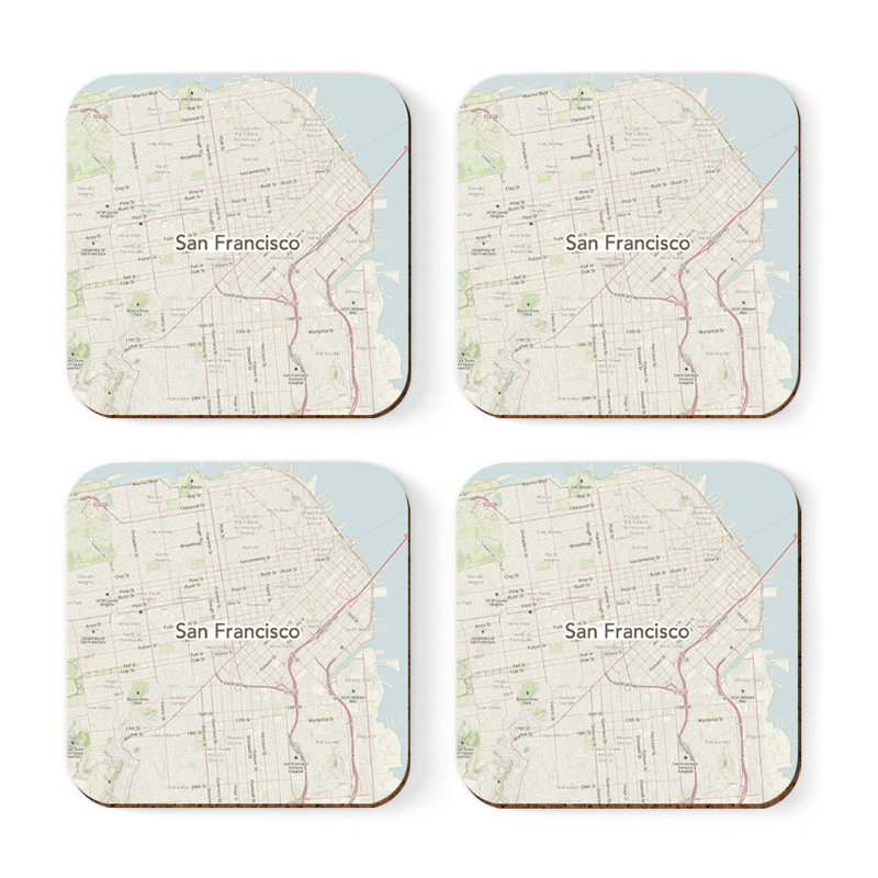 Sous-verre carte des États-Unis, San Francisco