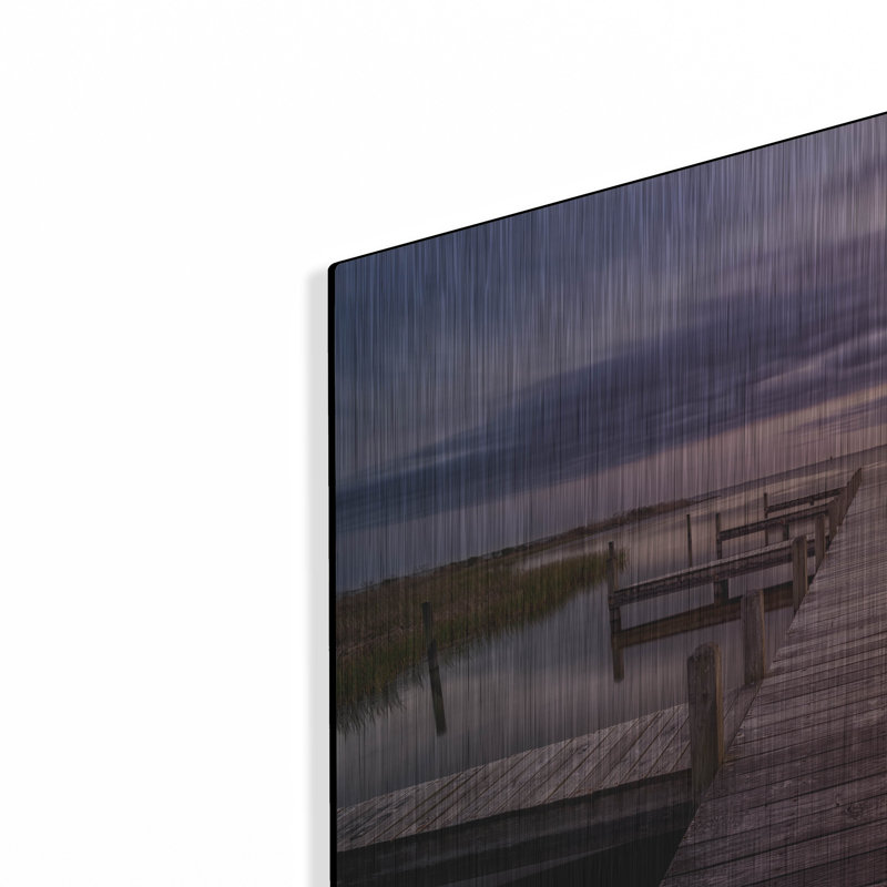 «Sunset at the Dock» par Rick Berk, art mural en métal, H 12 po x l 16 po