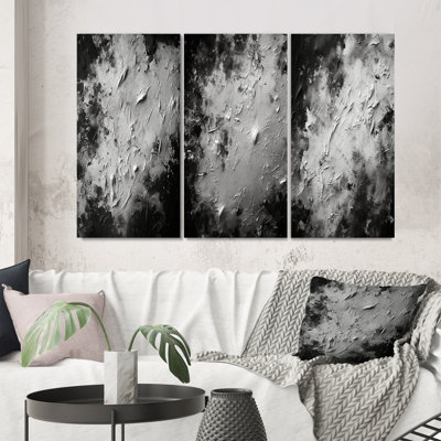 Cinquante nuances de gris paysage abstrait - ensemble de 3 impressions