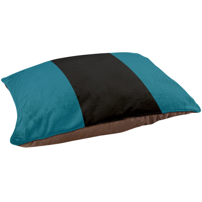 Coussin d'extérieur New York, Petit (l 28 po x P 18 po x H 6 po), Aqua / noir