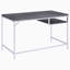 Bureau d'écriture rectangulaire gris et chrome patiné