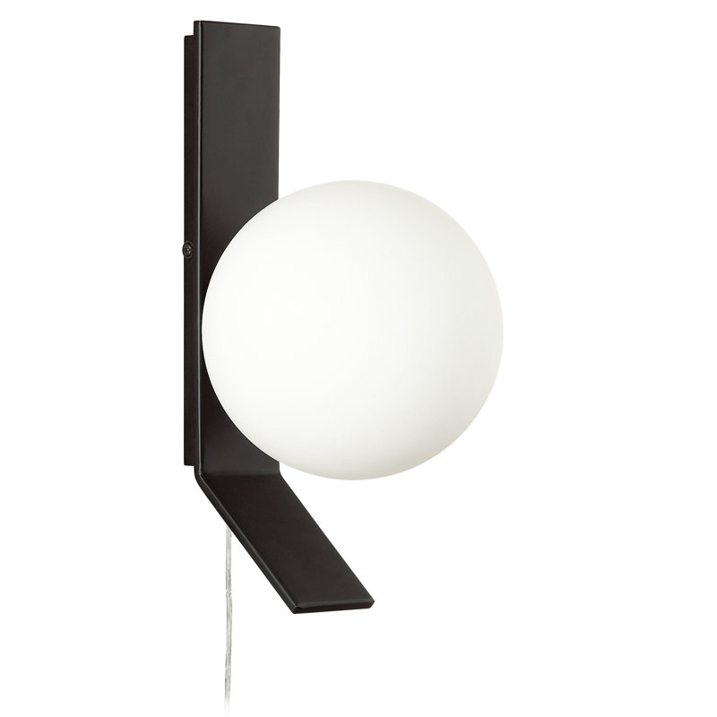 Applique murale 1 lumière Valemont, Noir, H 10 po x l 5,5 po x P 5,5 po