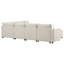 Canapé-lit modulaire coulissant 117 * 90 po avec panneau de table rabattable, lampe de lecture, ports de charge, repose-pieds avec rangement, 6 coussins-736879242