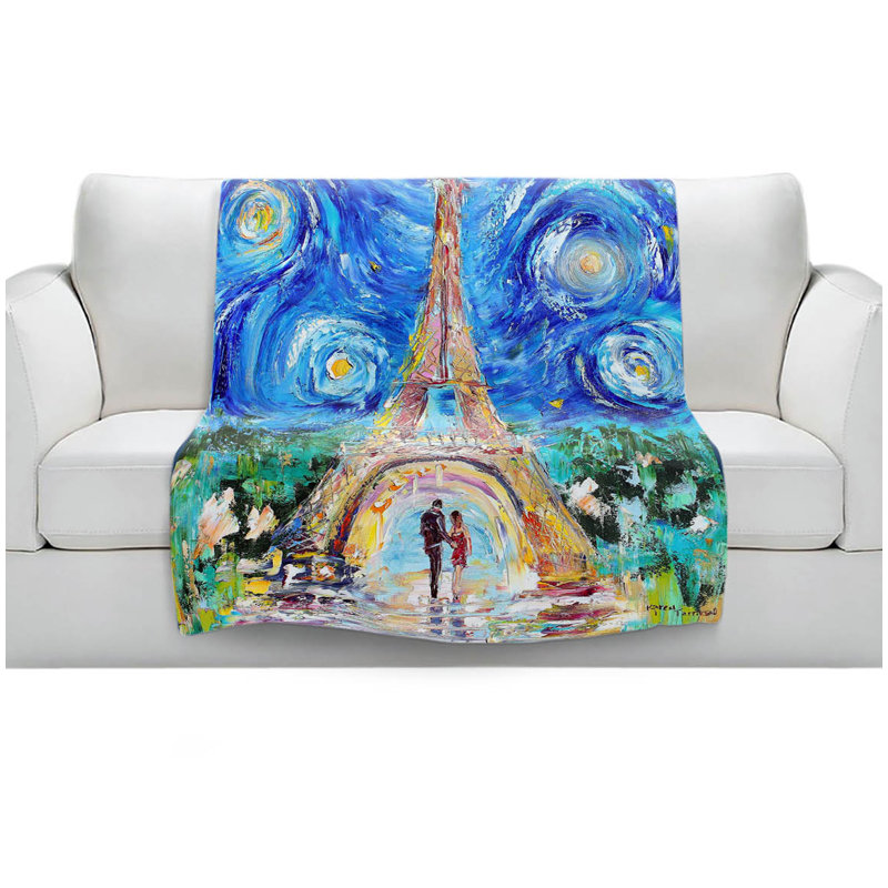 Couverture sherpa starry nuit tour eiffel, l 51 po x L 60 po