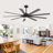 72 Inch Large Ceiling Fan with Light and Remote, Black/Walnut Fan, 3CCT LED, 6-Speed Reversible DC Motor-329636278