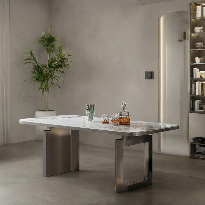 High-end family rectangular dining table, 29.52"H x 62.99"L x 31.49"W