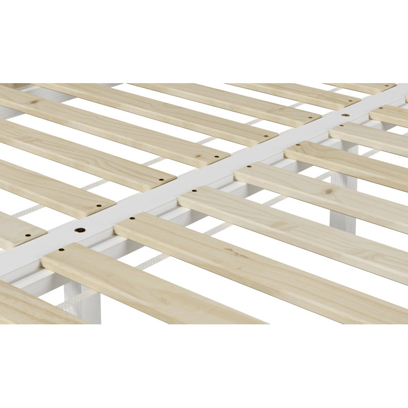 Antolic Solid Wood Platform Bed, White, Queen