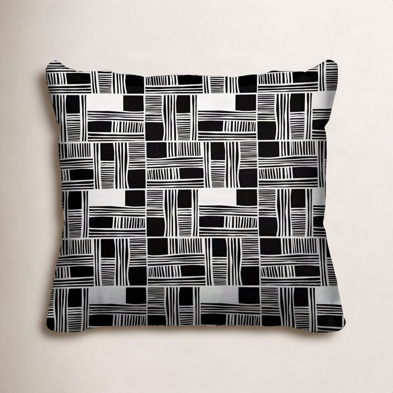 Housse et insert de coussin intérieur / extérieur Kapri, 17 po x 17 po, Noir, Carré