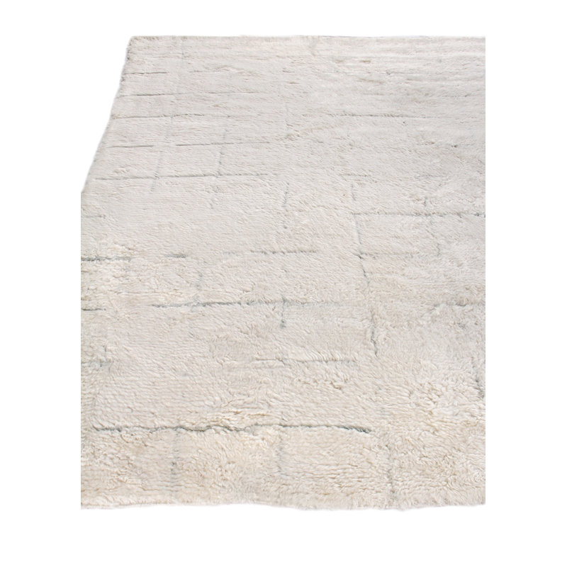 Moroccan Wool Geometric Area Rug in Gray, Rectangle 2' x 3'