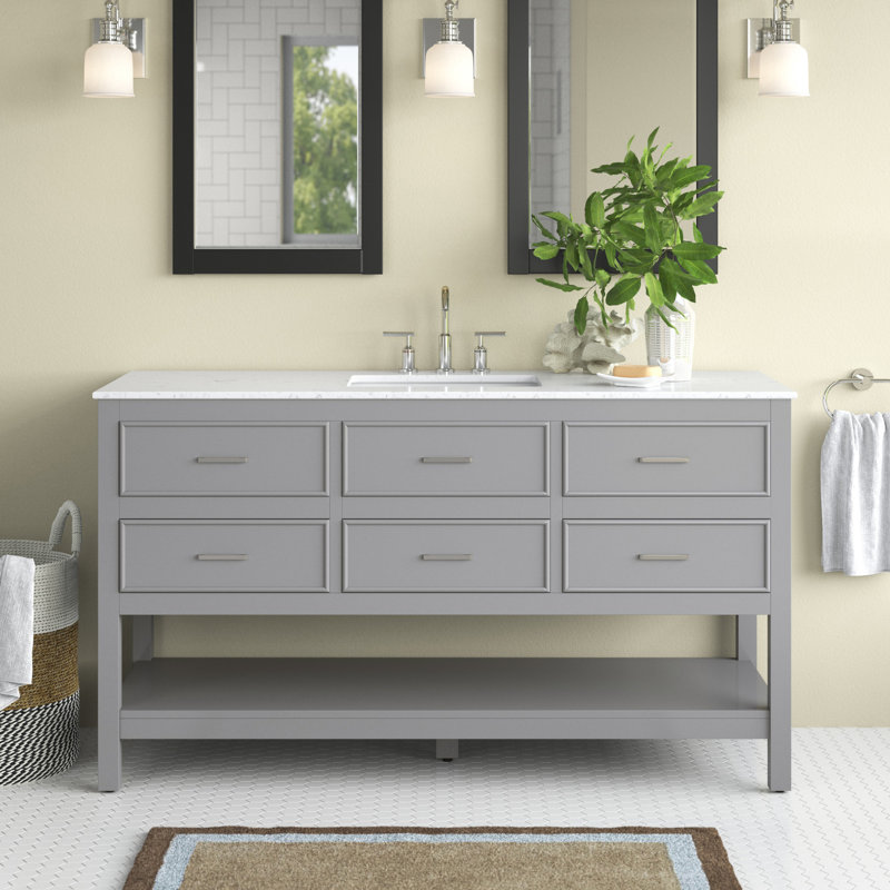 Ensemble de meuble-lavabo simple 60 po Sinclaire, Gris