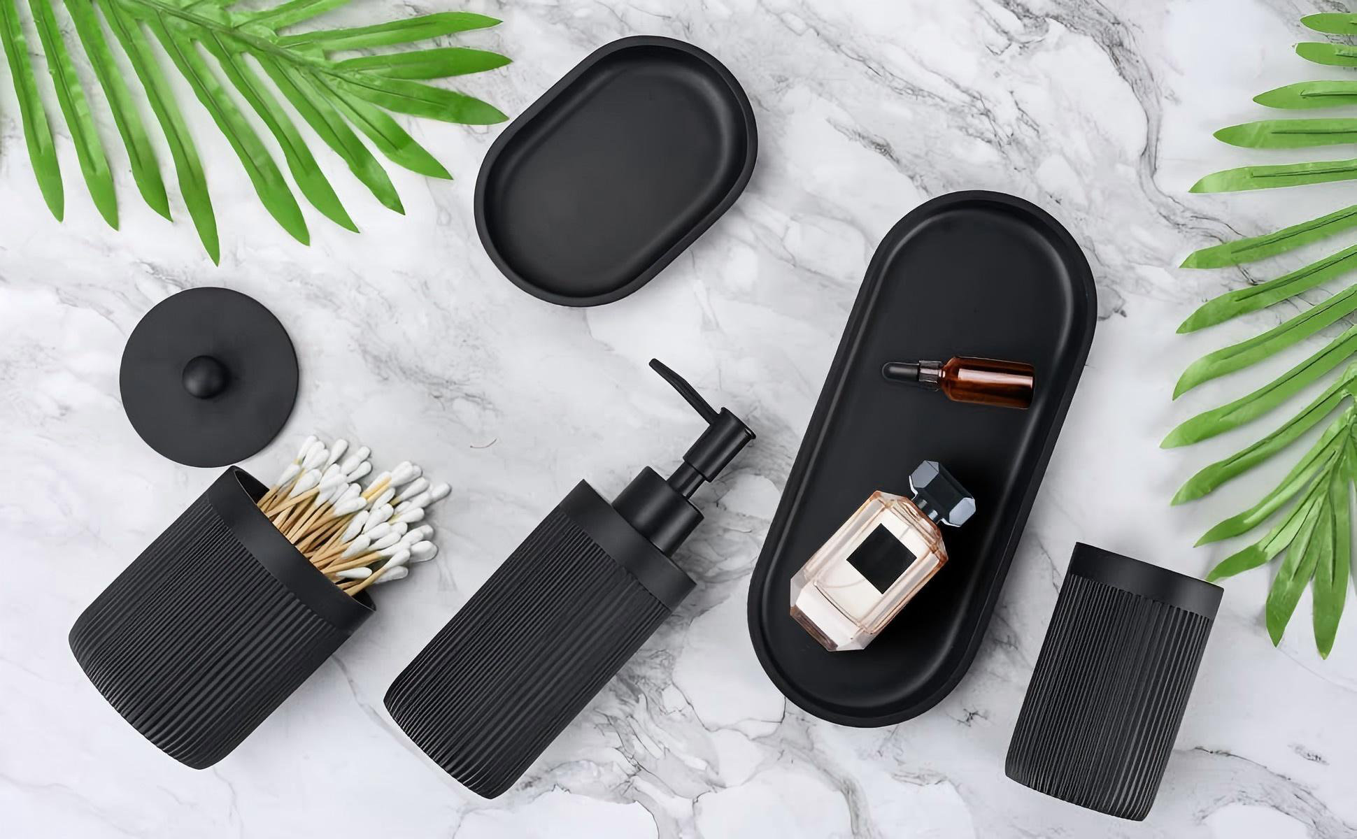 Latitude Run® Bathroom Accessory Set,Lotion Soap Dispenser,Toothbrush ...