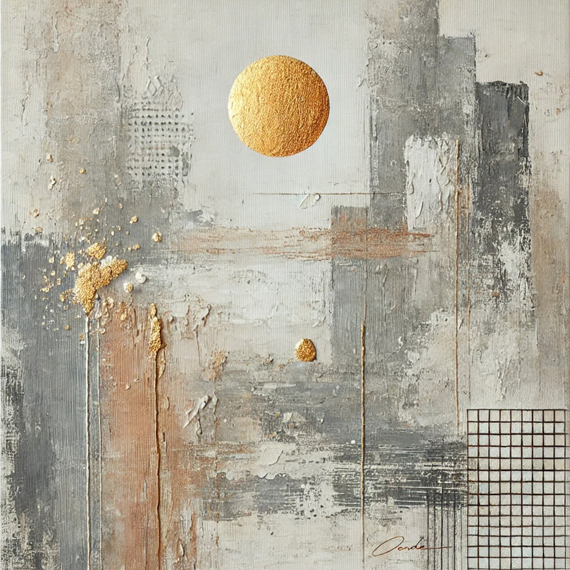 Golden Horizon, reproduction sur toile abstraite, H 40 po x l 40 po x P 1,5 po