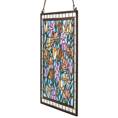22" Wide X 22" High Sugar Magnolia Stained Glass Window