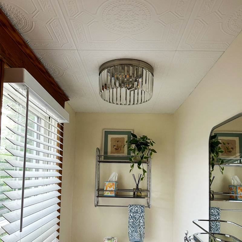 Tuile de plafond en polystyrène à coller 1,6 pi x 1,6 pi Kensington Gardens