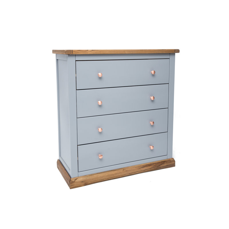 Durham 90cm W 4 - Drawer Chest of Drawers, Grey/Copper
