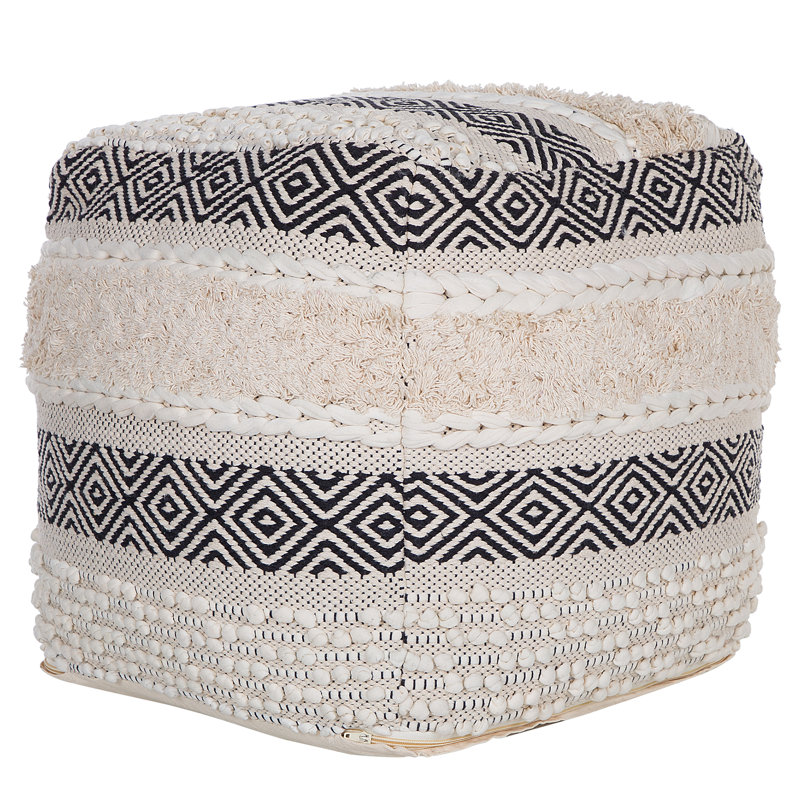 Zara 50cm Wide Square Geometric Pouffe Ottoman