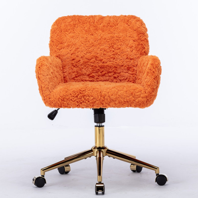 Angelyssa Polyester Blend Gaming Chair Office Chair Desk Chair Vanity Chair, Orange