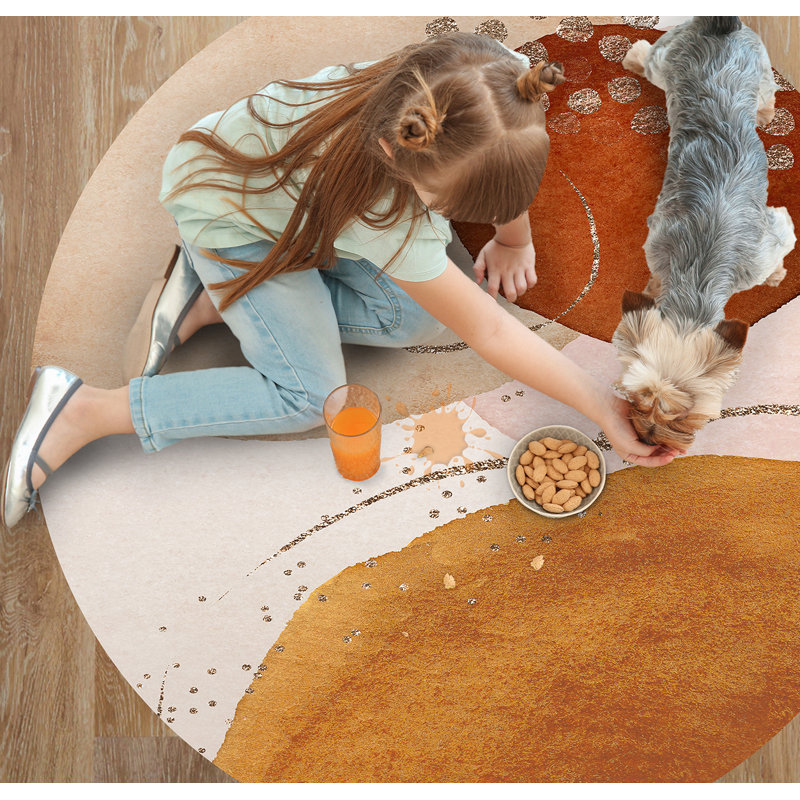 Demarques Vinyl Machine Printed Area Rug, Round 150cm
