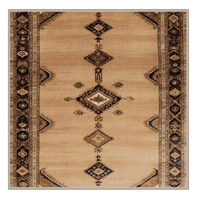 Machine Washable Persian Brown Area Rug