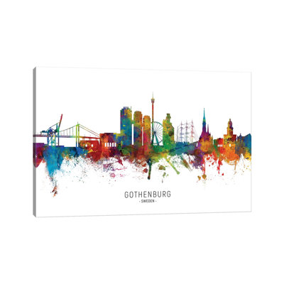 Gothenburg Sweden Skyline by Michael Tompsett - Wrapped Canvas Graphic Art