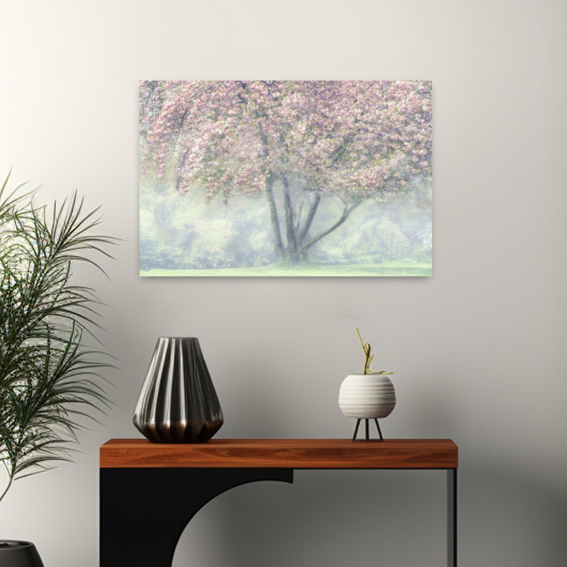 Misty Cherry Blossoms by Marianne Wogeck - Wrapped Canvas Print, 60.96 cm H x 40.64 cm W