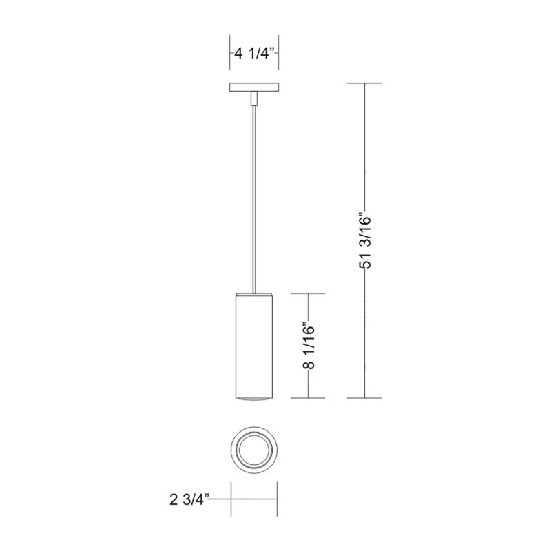 Kronn 1 - Light Single Cylinder Pendant, Matte White Lacquer