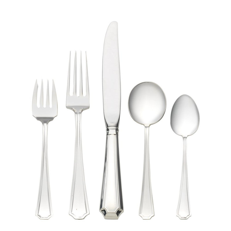 Fairfax 5 Piece Sterling Silver Flatware Set, Service for 1