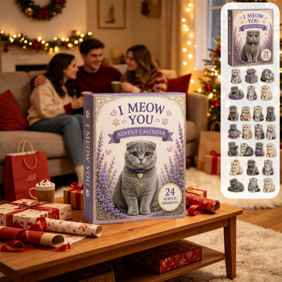 Décorations de Noël, chats, calendrier de l'Avent, 24 pièces, ensemble d'ornements de Noël en acrylique, décorations d'arbre de Noël pour Noël