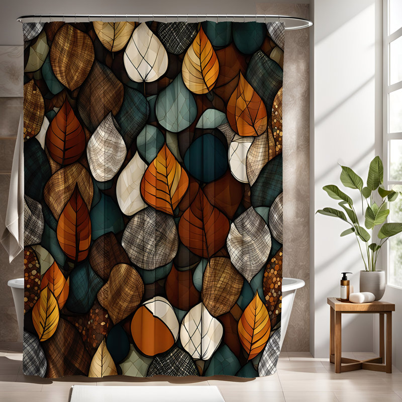 Rideau de douche à motif floral Ulf, H 83 po x l 70 po