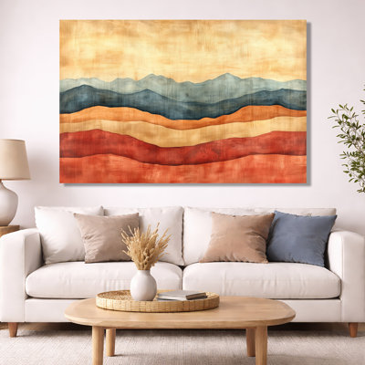 Rust Abstract Wall Art, Terracotta Horizon Canvas, Carlton