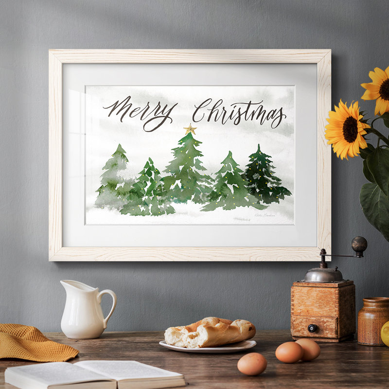 «Merry Christmas», reproduction d'art encadrée, Blanc, H 18 po x l 26 po x P 1,5 po