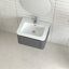 Armoire de salle de bain murale 24 po avec lavabo flottant à tiroir avec lavabo intégré en céramique blanche-1720130448