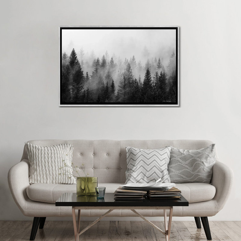 «Forest» par Seven Trees Design - impression d'art graphique, Toile avec cadre argenté, Pas de tapis