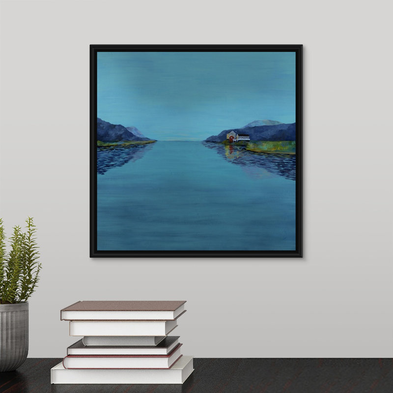 « on the admission », peinture sur toile, H 13,7 po x l 13,7 po x p 1,75 po, Cadre flottant noir