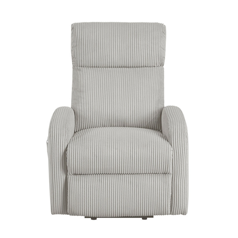 Fauteuil inclinable contemporain en velours côtelé 1pc, Gris clair