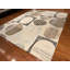 Tapis neutre moderne 8 x 10 | Tapis en laine noué à la main Népal | Motif abstrait de cercle géométrique | Tapis de salon beige Luxury