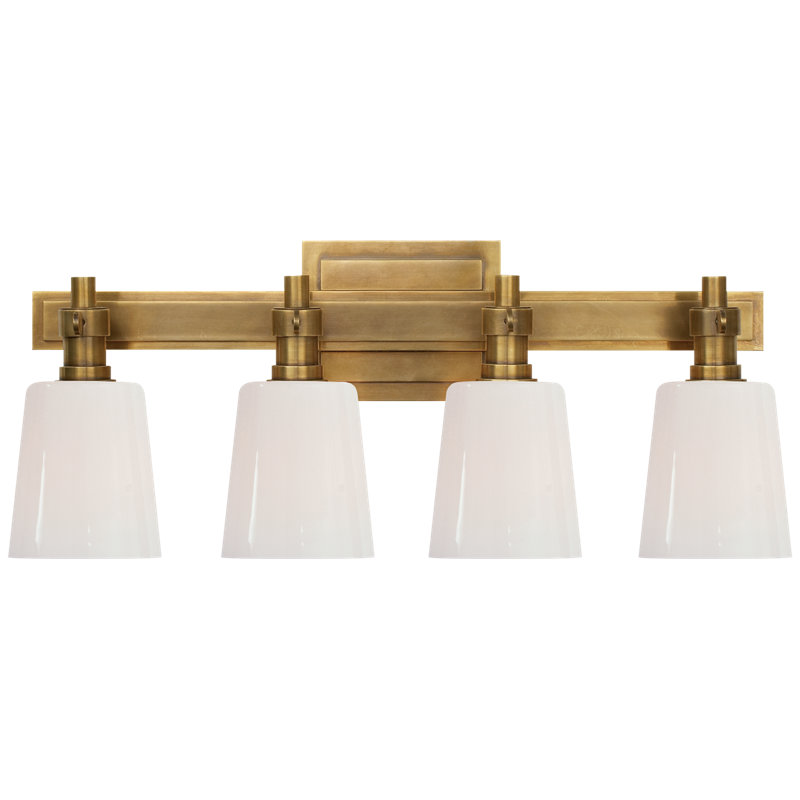Thomas O'Brien Bryant Four-Light Bath Sconce, Hand-Rubbed Antique Brass