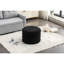 Tabouret noir avec rangement et siège moelleux, hauteur polyvalente de 17,38 po