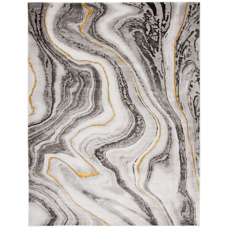 Swindle Abstract Gray/Gold Area Rug