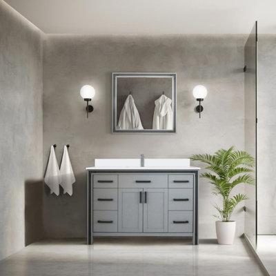 Ensemble de meuble-lavabo avec plateau en marbre de culture et robinet