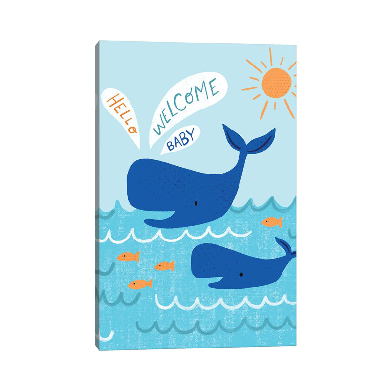 Mama And Baby Whale by Nina Seven - Wrapped Canvas Print, 66.04 cm H x 45.72 cm W x 1.91 cm D
