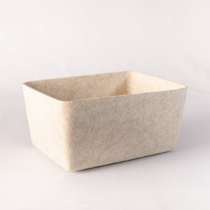Sculpted Felt Storage Wide Bin, Stone