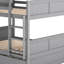 Lit superposé double polyvalent gris avec lit gigogne simple - Taille de style personnalisable dans les meubles de chambre à coucher-1365031763