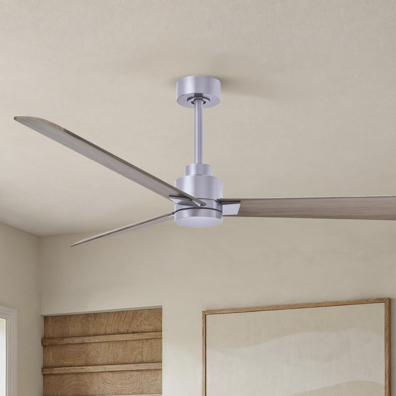 Ventilateur de plafond Alessandra, Gris cendré, Nickel brossé
