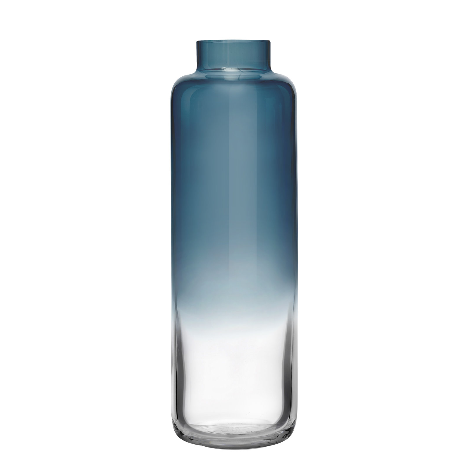 Magnolia Handmade Lead Free Crystal Table Vase, overall height- 11", Steel Blue