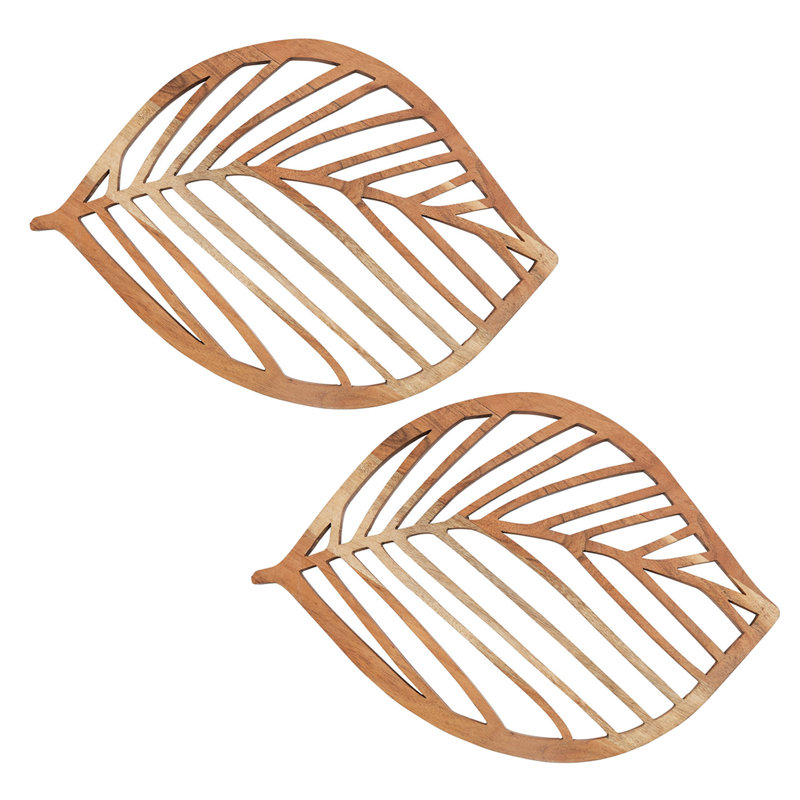  Ensemble de 2 feuilles en bois