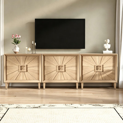 Armoire d'appoint avec rangement réglable en bois manufacturé et en bois manufacturé de 31,5 po H (ensemble de 3)