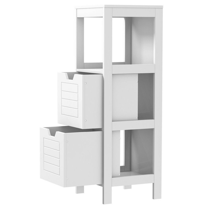 Commode décorative de coin à 2 tiroirs Jepson, Blanc
