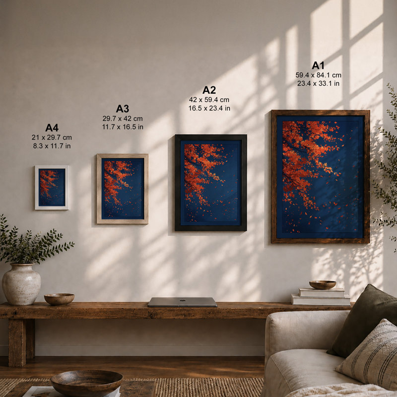Burst Of Fire Abstract - Print, Unframed, A4 - 29.7 x 21.0 cm