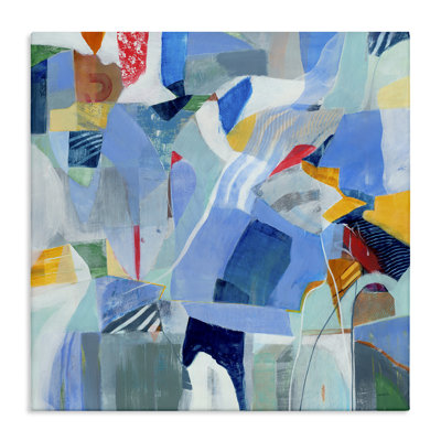 Chaotic Blue Composition Canvas Wall Art by Jill Martin